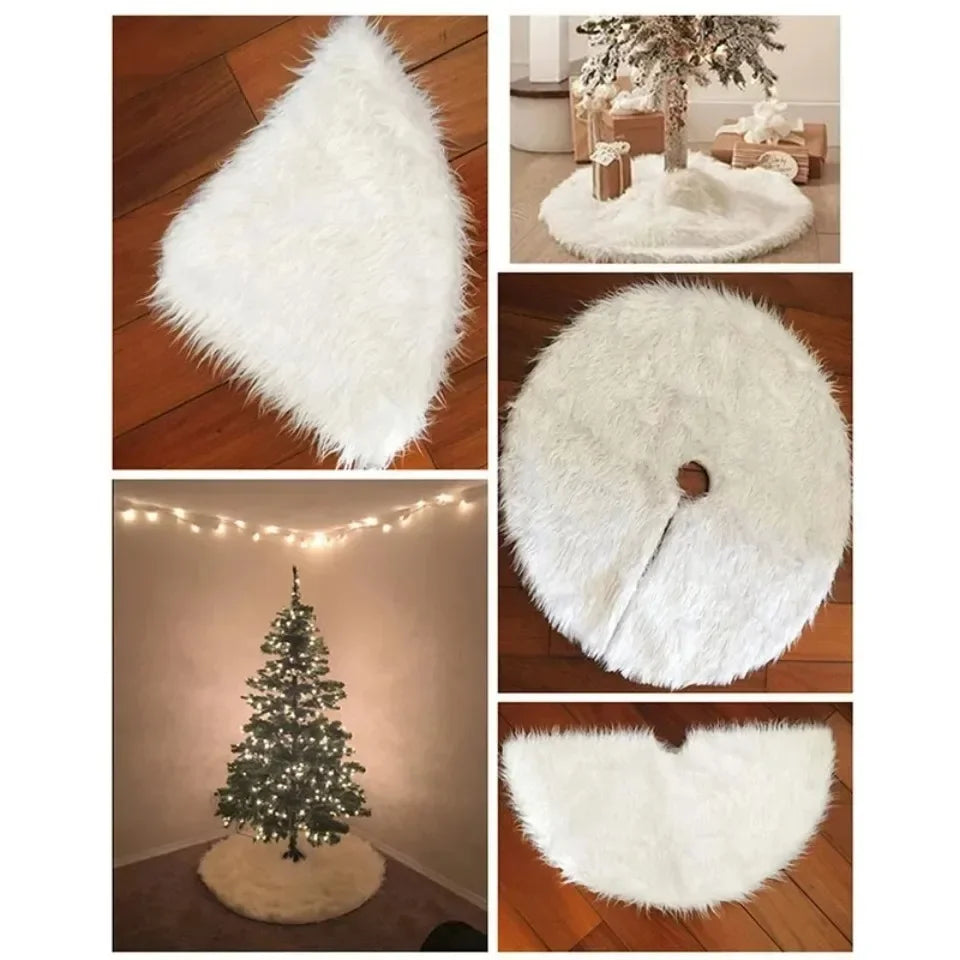 Christmas Tree Skirts White Plush Mat Navidad