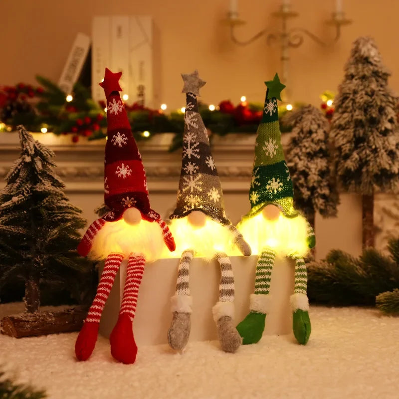 Christmas Faceless Doll Gnome Ornaments LED