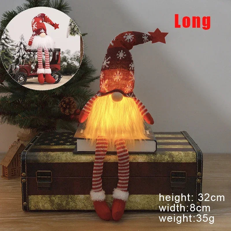 Christmas Faceless Doll Gnome Ornaments LED