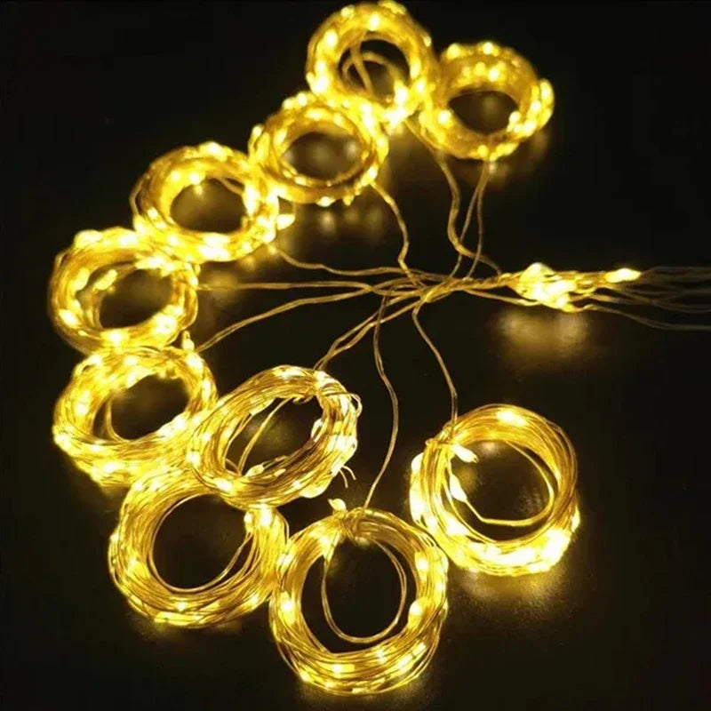 3M LED Curtain String Lights Fairy Decoration USB Holiday Garland Lamp 8 Mode