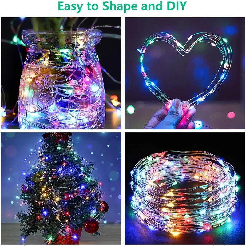 3M LED Curtain String Lights Fairy Decoration USB Holiday Garland Lamp 8 Mode