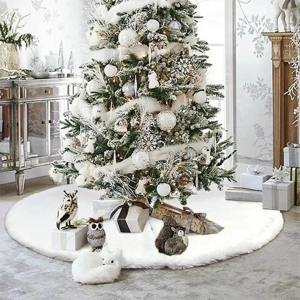 Christmas Tree Skirts White Plush Mat Navidad