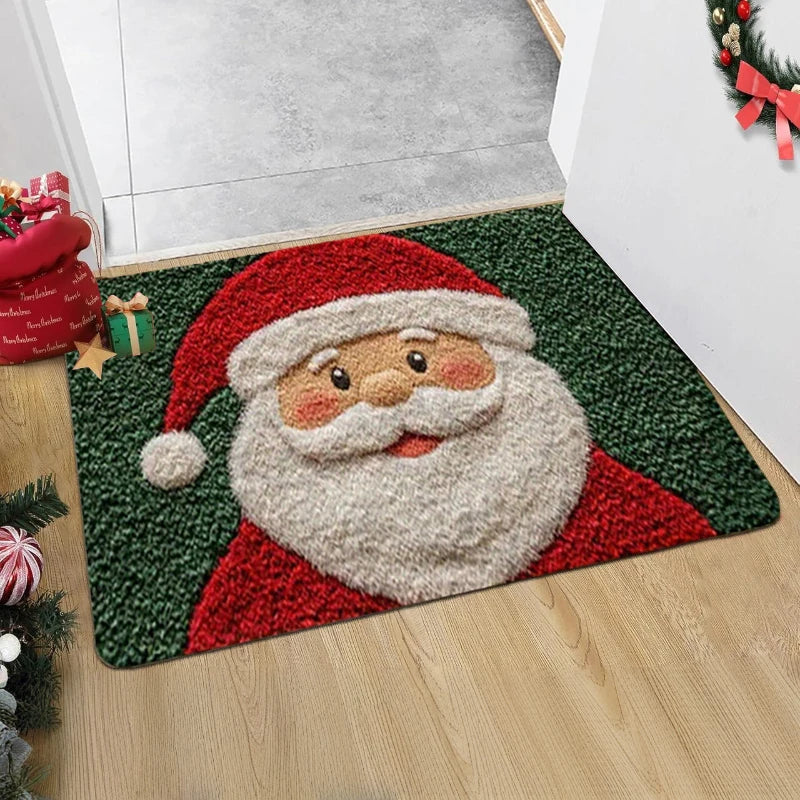 Christmas Door Mat Red Santa Claus Outdoor and Indoor