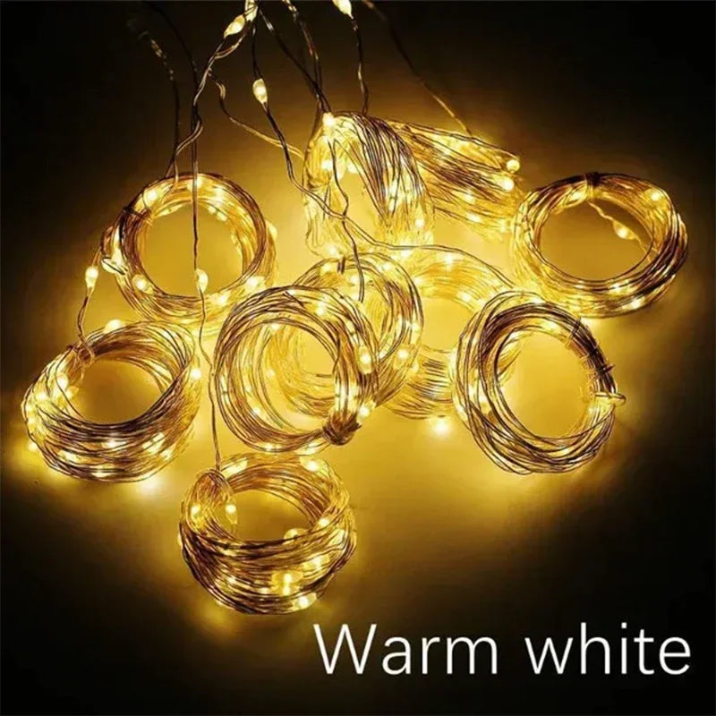3M LED Curtain String Lights Fairy Decoration USB Holiday Garland Lamp 8 Mode
