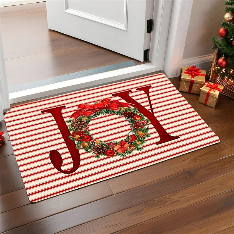 Christmas Door Mat Red Santa Claus Outdoor and Indoor