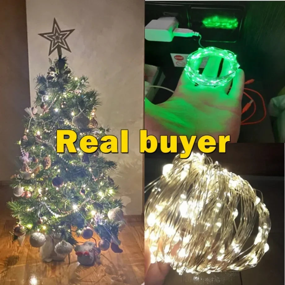 USB LED Lights String Copper Wire Fairy Garland Light Lamp