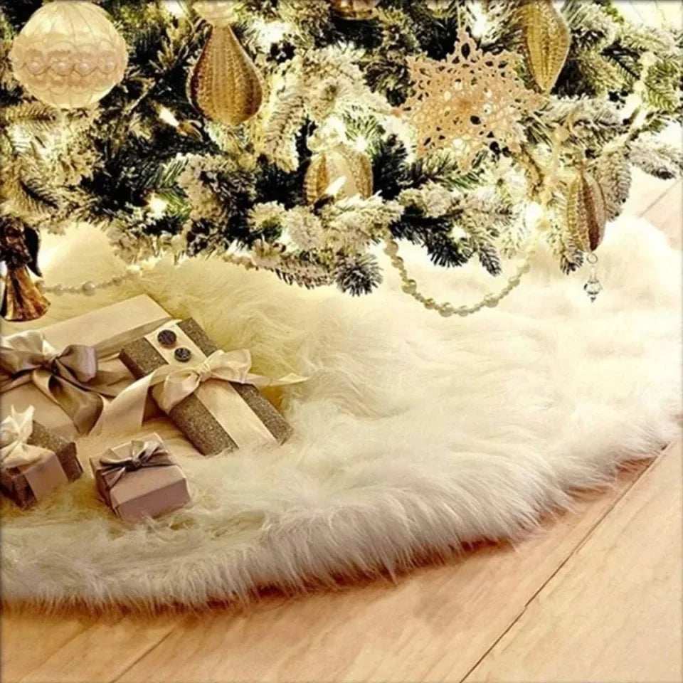 Christmas Tree Skirts White Plush Mat Navidad