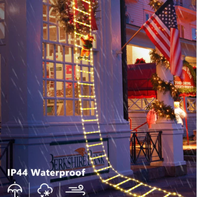 Christmas Decoration LED Santa Claus Climbing Ladder