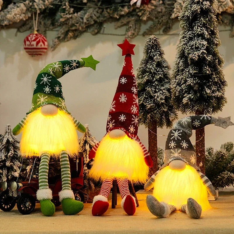 Christmas Faceless Doll Gnome Ornaments LED