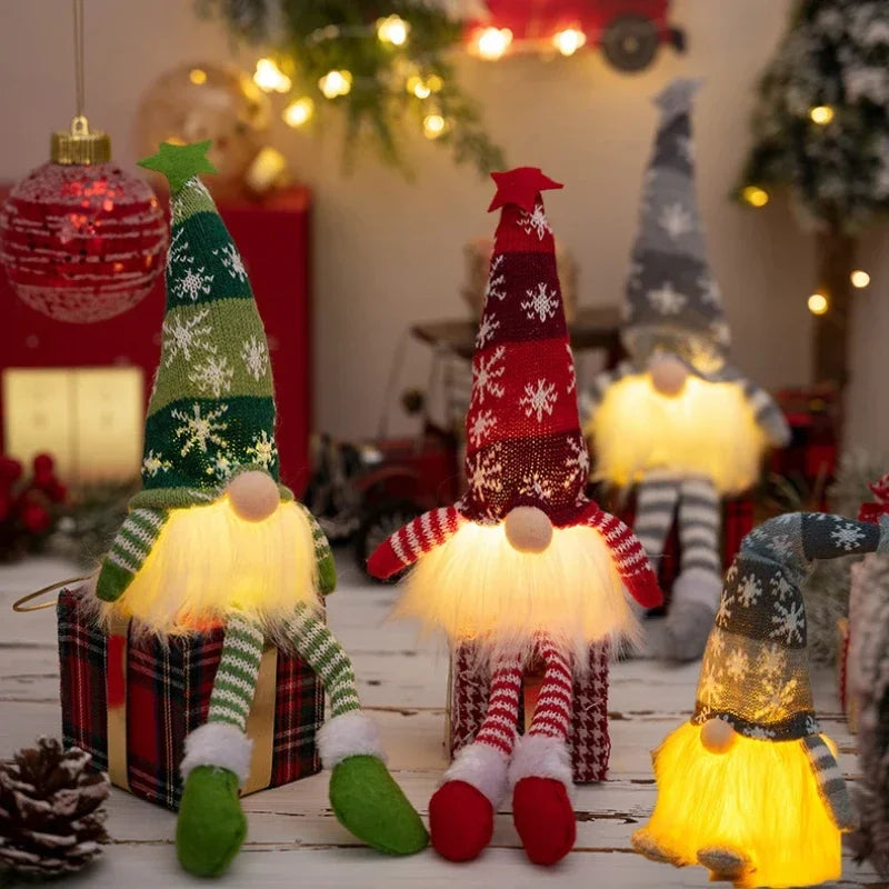 Christmas Faceless Doll Gnome Ornaments LED