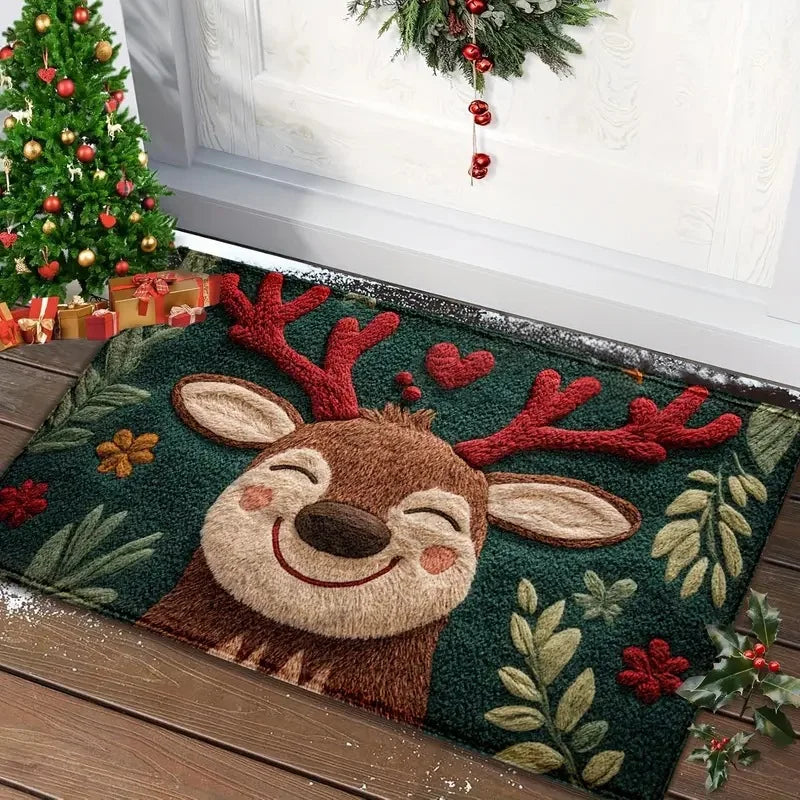 Christmas Door Mat Red Santa Claus Outdoor and Indoor