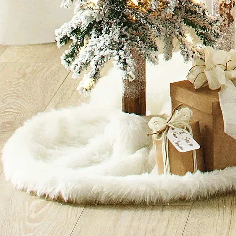 Christmas Tree Skirts White Plush Mat Navidad