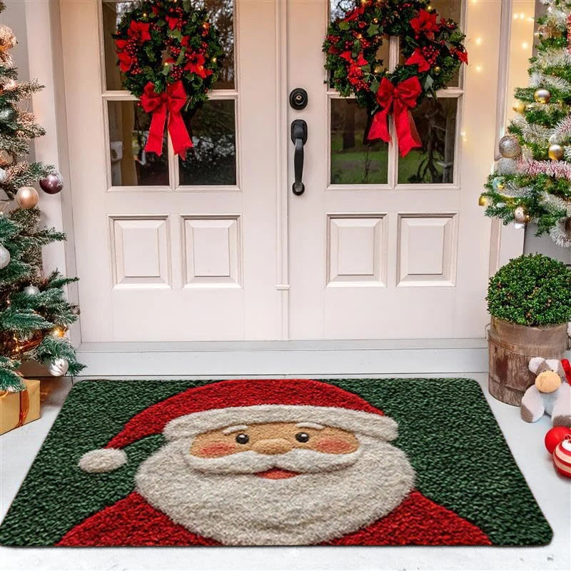 Christmas Door Mat Red Santa Claus Outdoor and Indoor