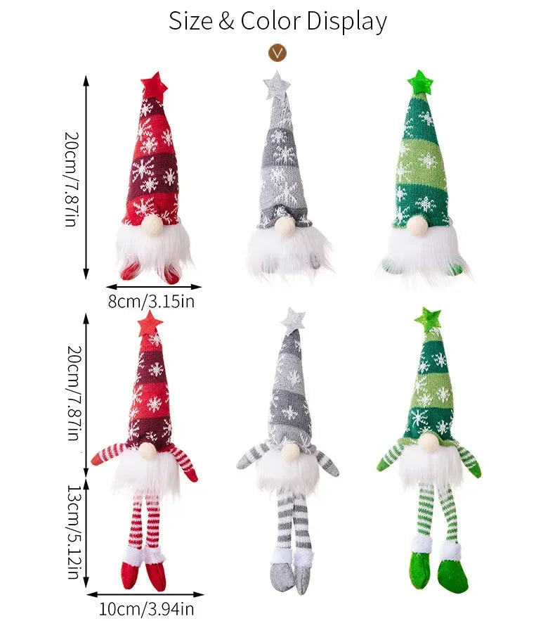 Christmas Faceless Doll Gnome Ornaments LED