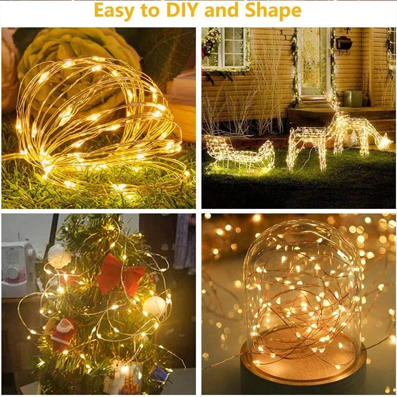 3M LED Curtain String Lights Fairy Decoration USB Holiday Garland Lamp 8 Mode