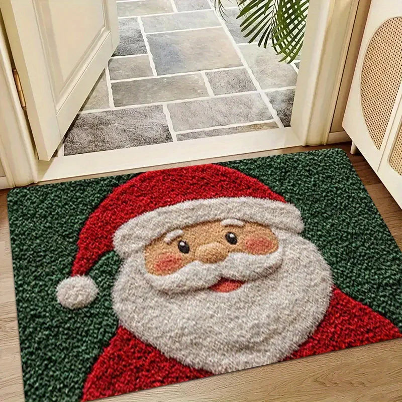 Christmas Door Mat Red Santa Claus Outdoor and Indoor