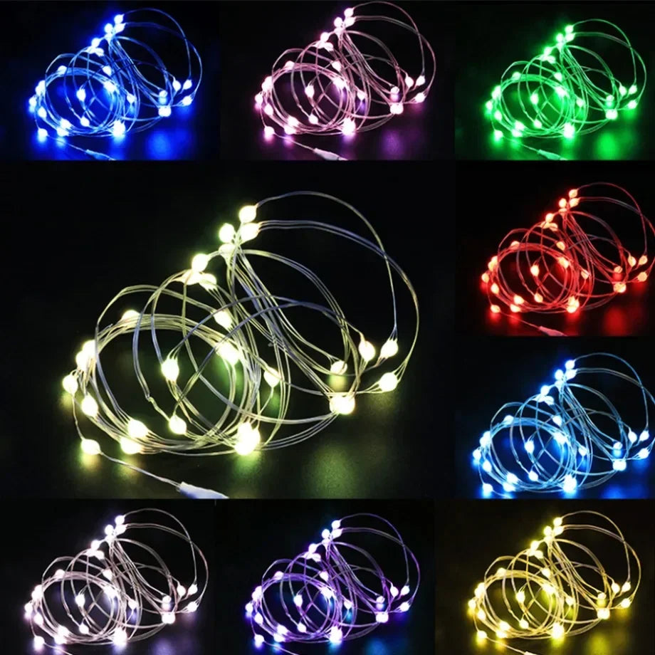 USB LED Lights String Copper Wire Fairy Garland Light Lamp